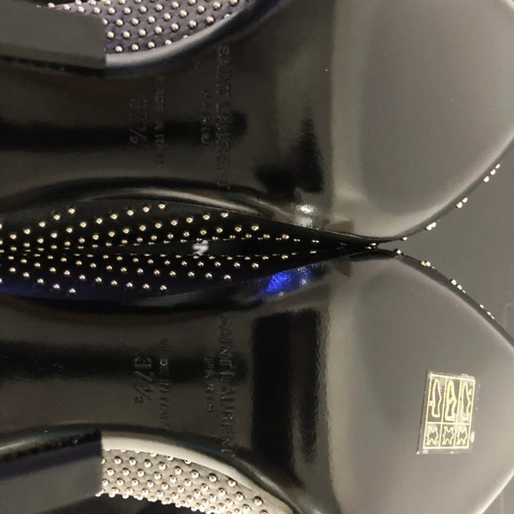 Opyum 110 YSL Logo Heel Leather Pump with Studs - Picture 8 of 8